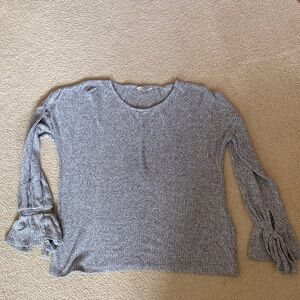 Lucky Brand Gray Long Sleeve Sweater with Bell Sleeves